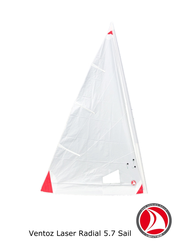 Ventoz Laser Radial Zeil 5.7 m2 (ILCA 6) COMPLEET - Rode Patches